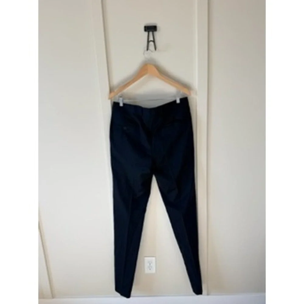 Mens Norris-2 100% Wool Dress Pants Navy Blue Flat Front Trousers Size 34R